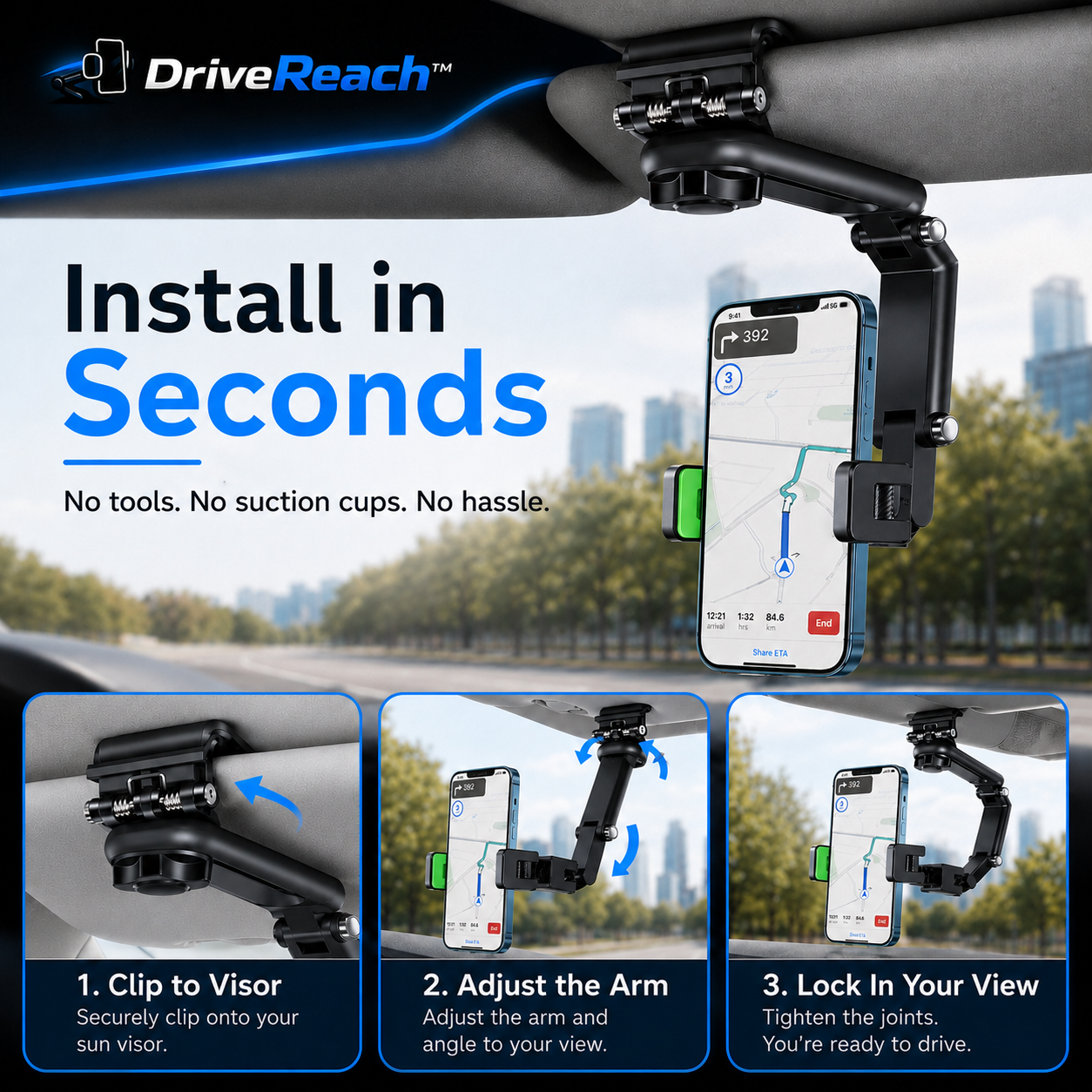 DriveReach™ Extended Car Phone Mount