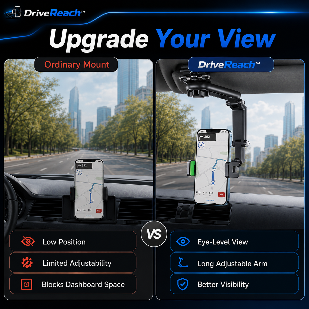 DriveReach™ Extended Car Phone Mount